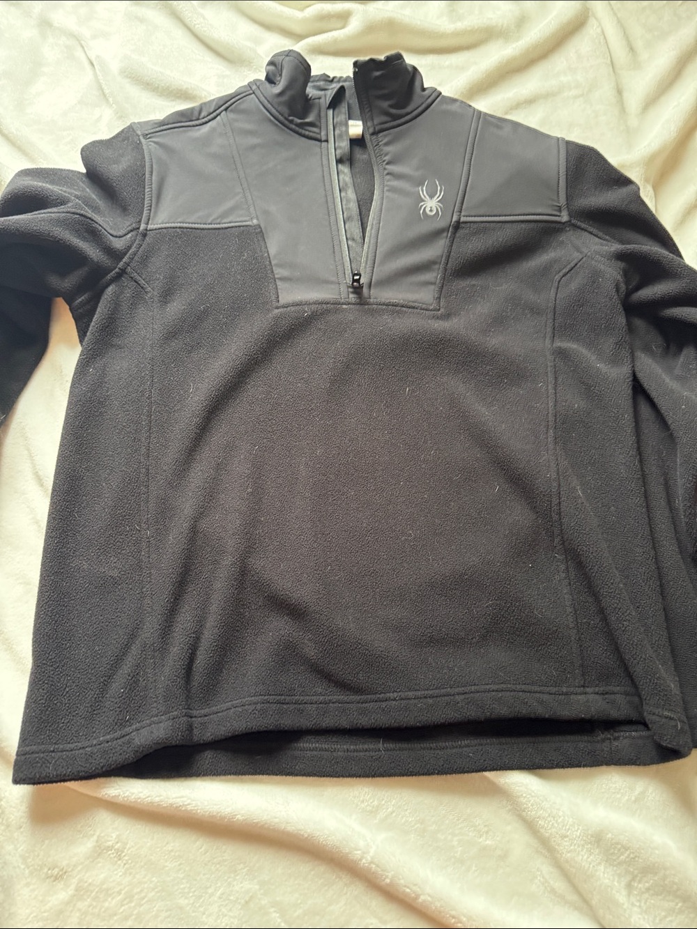 Spyder Black Quarter-Zip Fleece Pullover